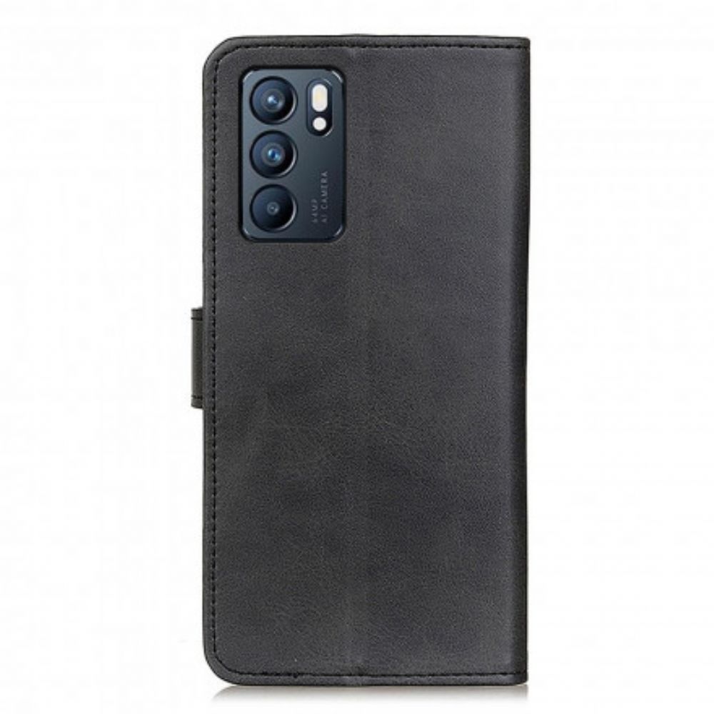 Flip Case voor Oppo Reno 6 5G Retro Mat Leereffect