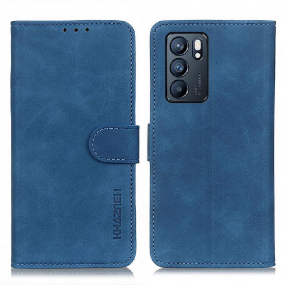 Flip Case voor Oppo Reno 6 5G Vintage Leereffect Khazneh