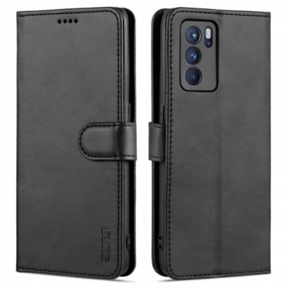 Folio-hoesje voor Oppo Reno 6 5G Azns Leereffect