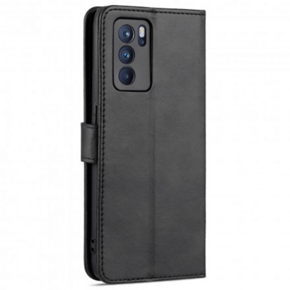 Folio-hoesje voor Oppo Reno 6 5G Azns Leereffect