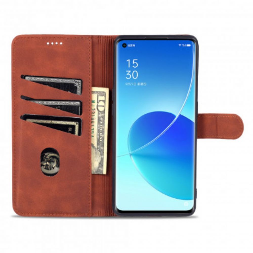 Folio-hoesje voor Oppo Reno 6 5G Azns Leereffect