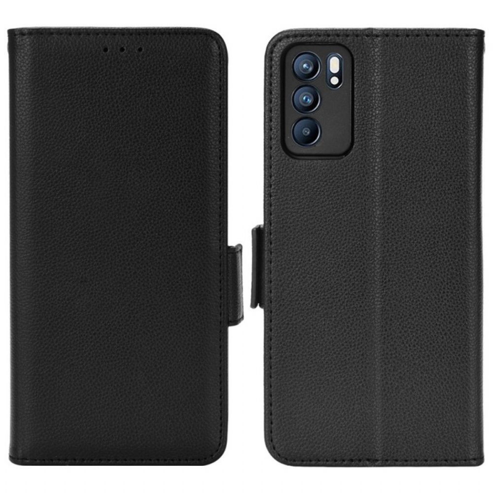 Folio-hoesje voor Oppo Reno 6 5G Flip Case Dubbele Nieuwe Kleuren Flap