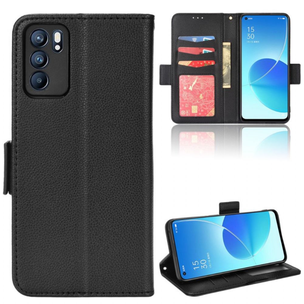 Folio-hoesje voor Oppo Reno 6 5G Flip Case Dubbele Nieuwe Kleuren Flap