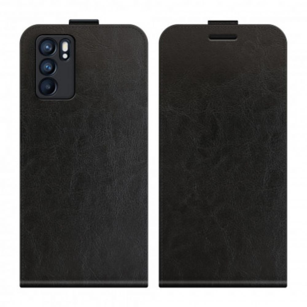 Folio-hoesje voor Oppo Reno 6 5G Flip Case Leren Effect Verticale Klep