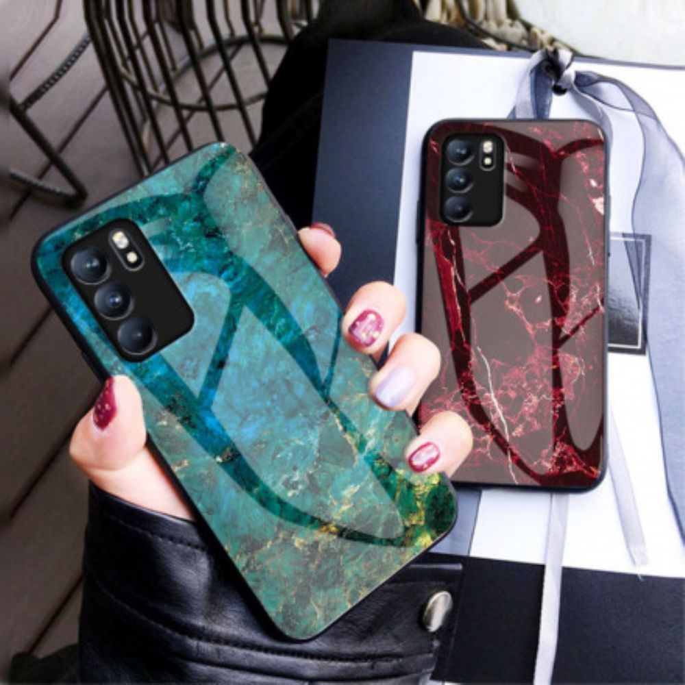 Hoesje voor Oppo Reno 6 5G Premium Kleuren Gehard Glas