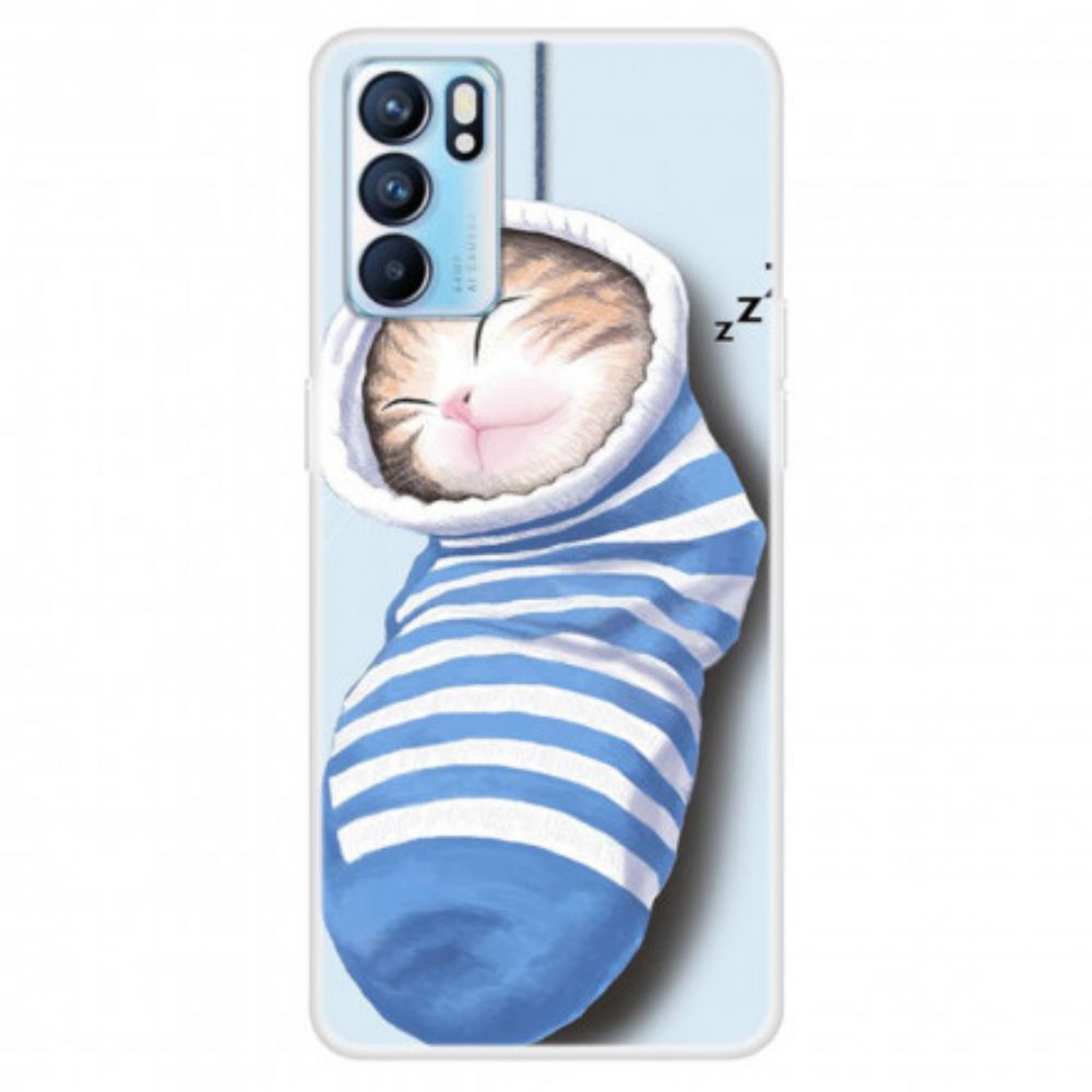 Hoesje voor Oppo Reno 6 5G Slapende Kitten