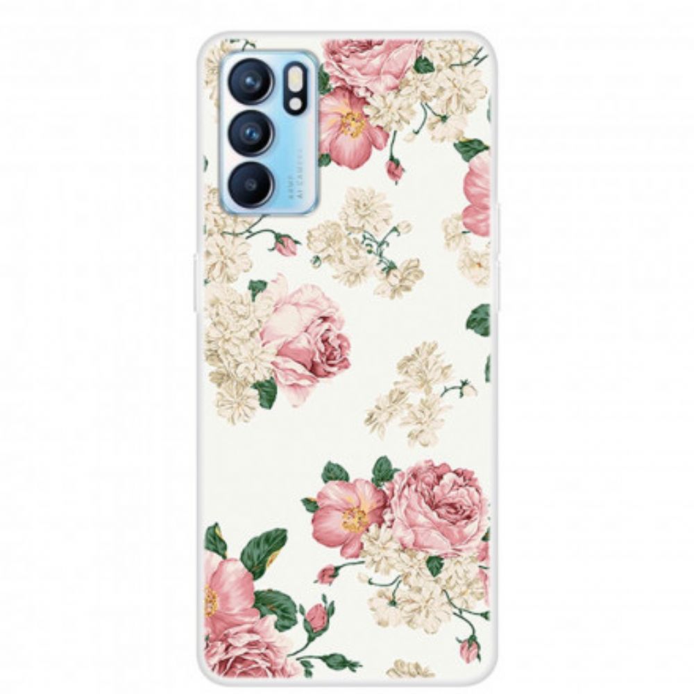 Hoesje voor Oppo Reno 6 5G Vrijheid Bloemen Transparant