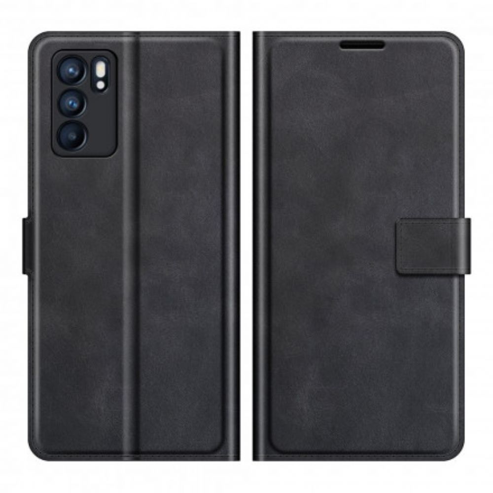 Leren Hoesje voor Oppo Reno 6 5G Extreem Slank Leereffect