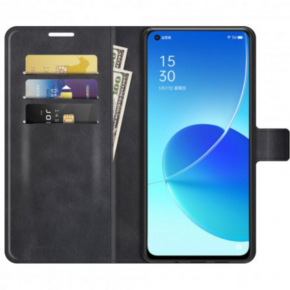 Leren Hoesje voor Oppo Reno 6 5G Extreem Slank Leereffect