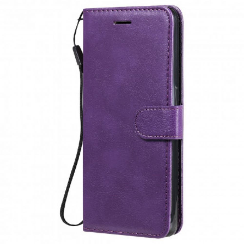 Leren Hoesje voor Oppo Reno 6 5G Met Ketting Effen Kleur Serie Band