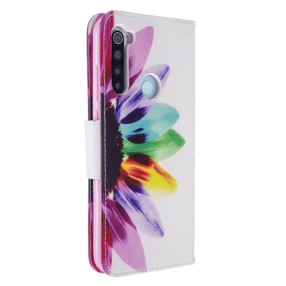 Folio-hoesje voor Xiaomi Redmi Note 8T Aquarel Bloem