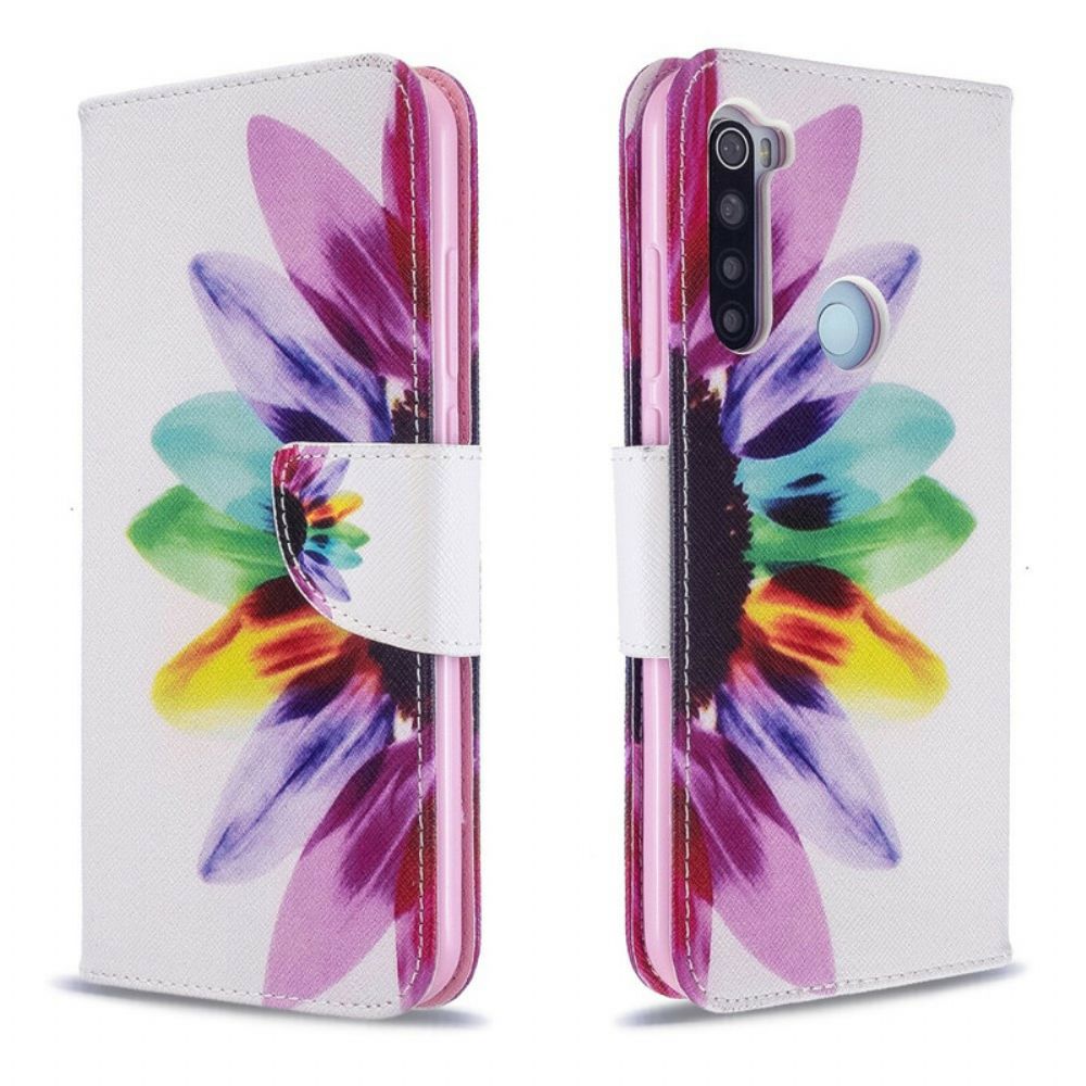 Folio-hoesje voor Xiaomi Redmi Note 8T Aquarel Bloem