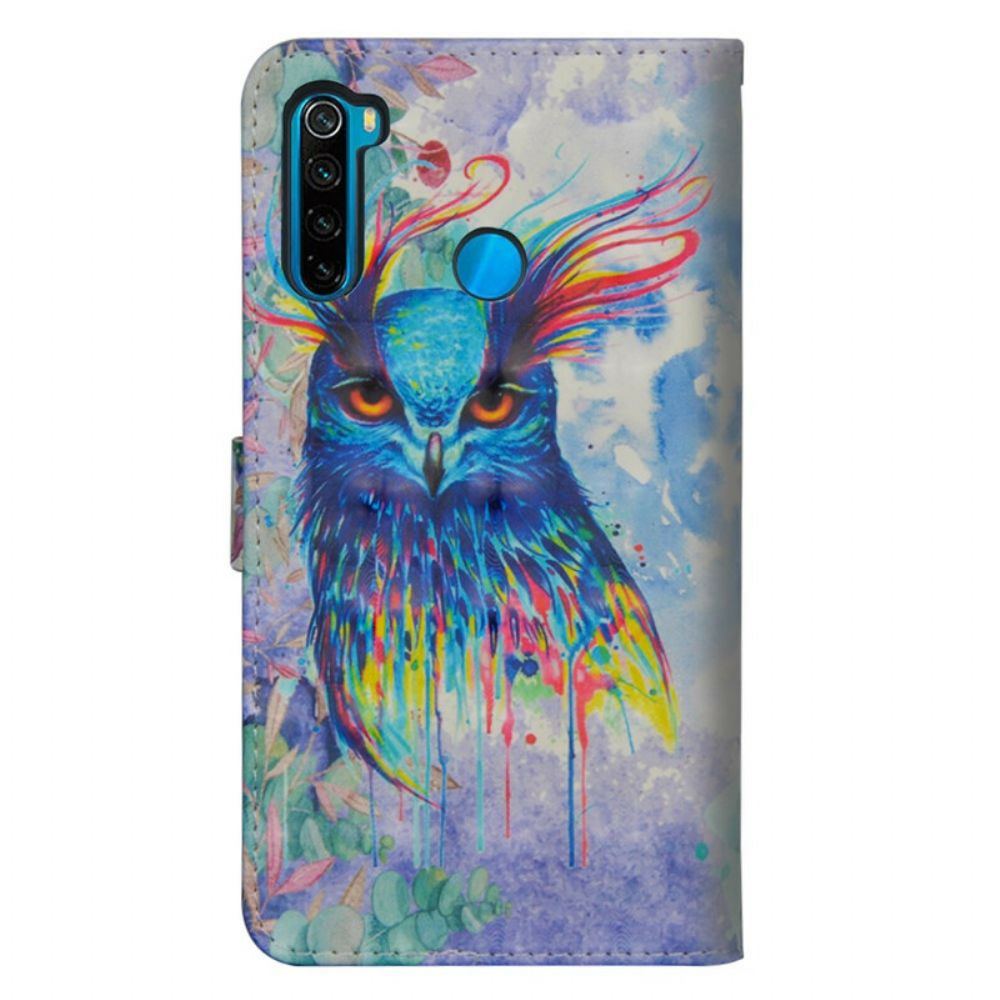 Folio-hoesje voor Xiaomi Redmi Note 8T Aquarel Vogel