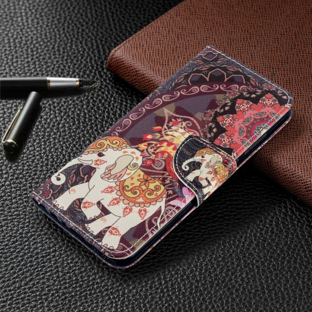 Folio-hoesje voor Xiaomi Redmi Note 8T Indiase Olifanten