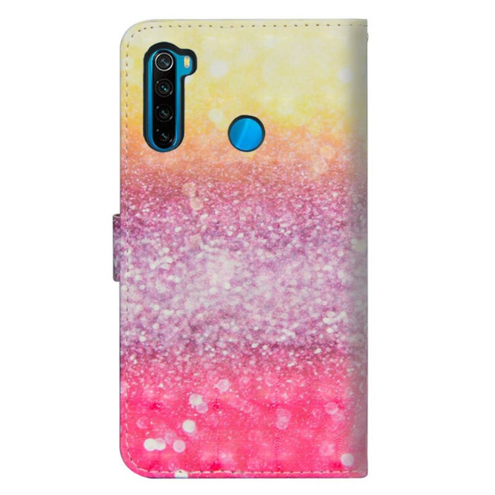 Folio-hoesje voor Xiaomi Redmi Note 8T Magenta Glitterverloop