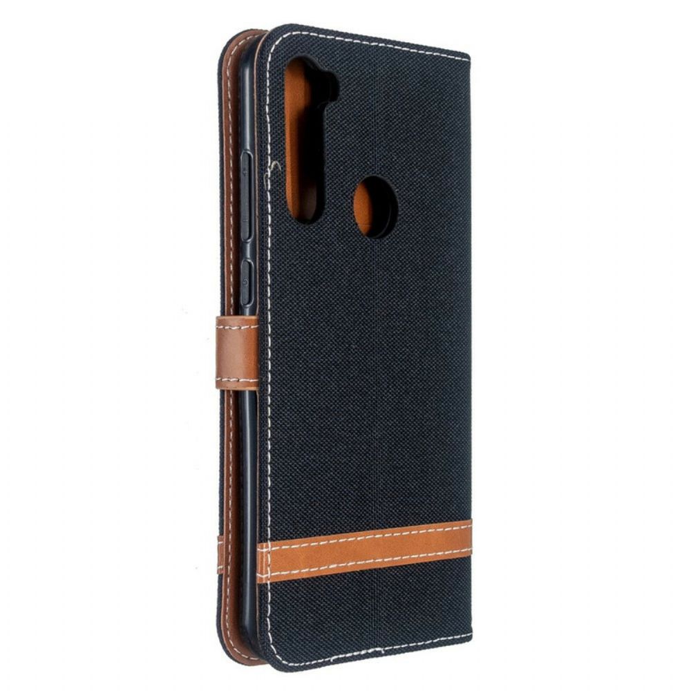 Folio-hoesje voor Xiaomi Redmi Note 8T Met Ketting Band Met Stof En Leereffect