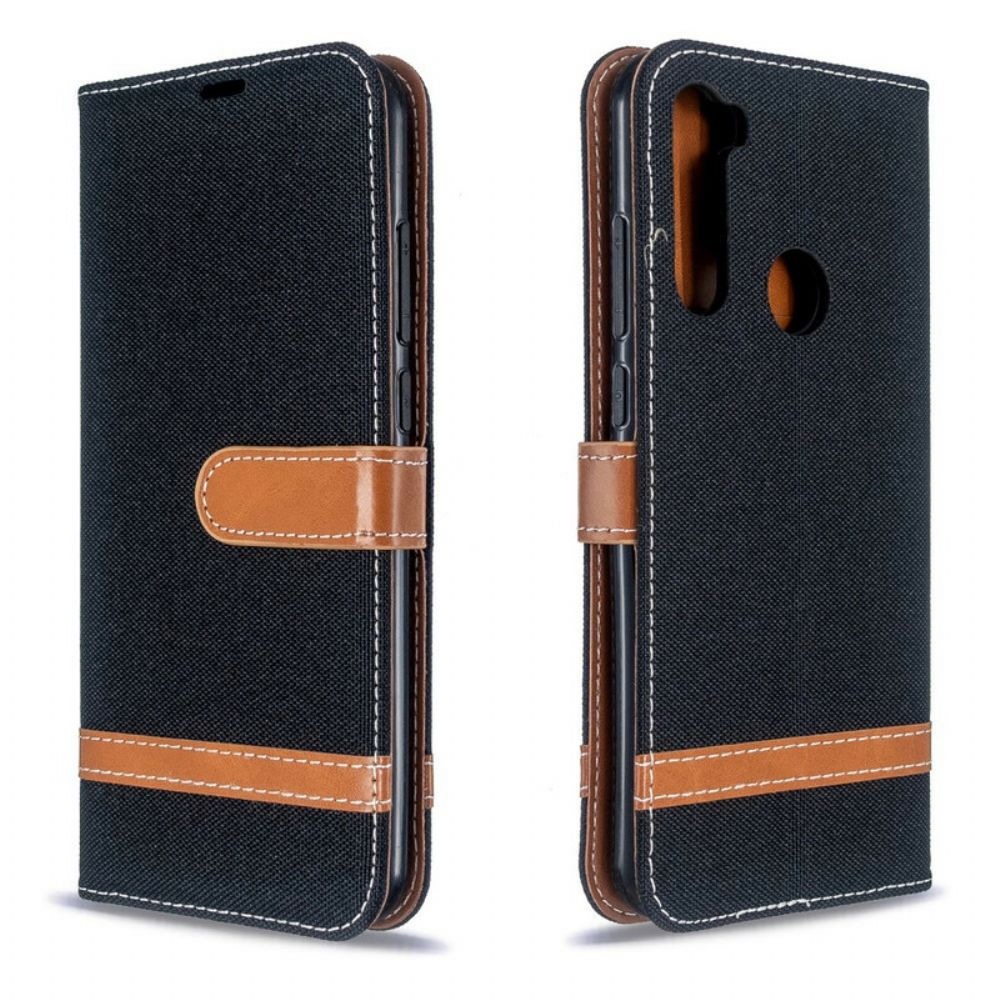 Folio-hoesje voor Xiaomi Redmi Note 8T Met Ketting Band Met Stof En Leereffect