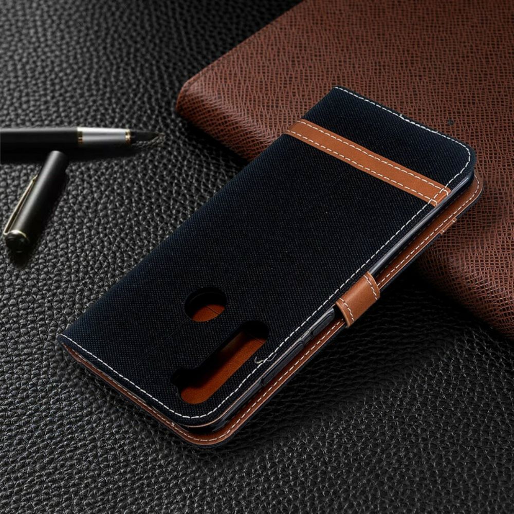 Folio-hoesje voor Xiaomi Redmi Note 8T Met Ketting Band Met Stof En Leereffect