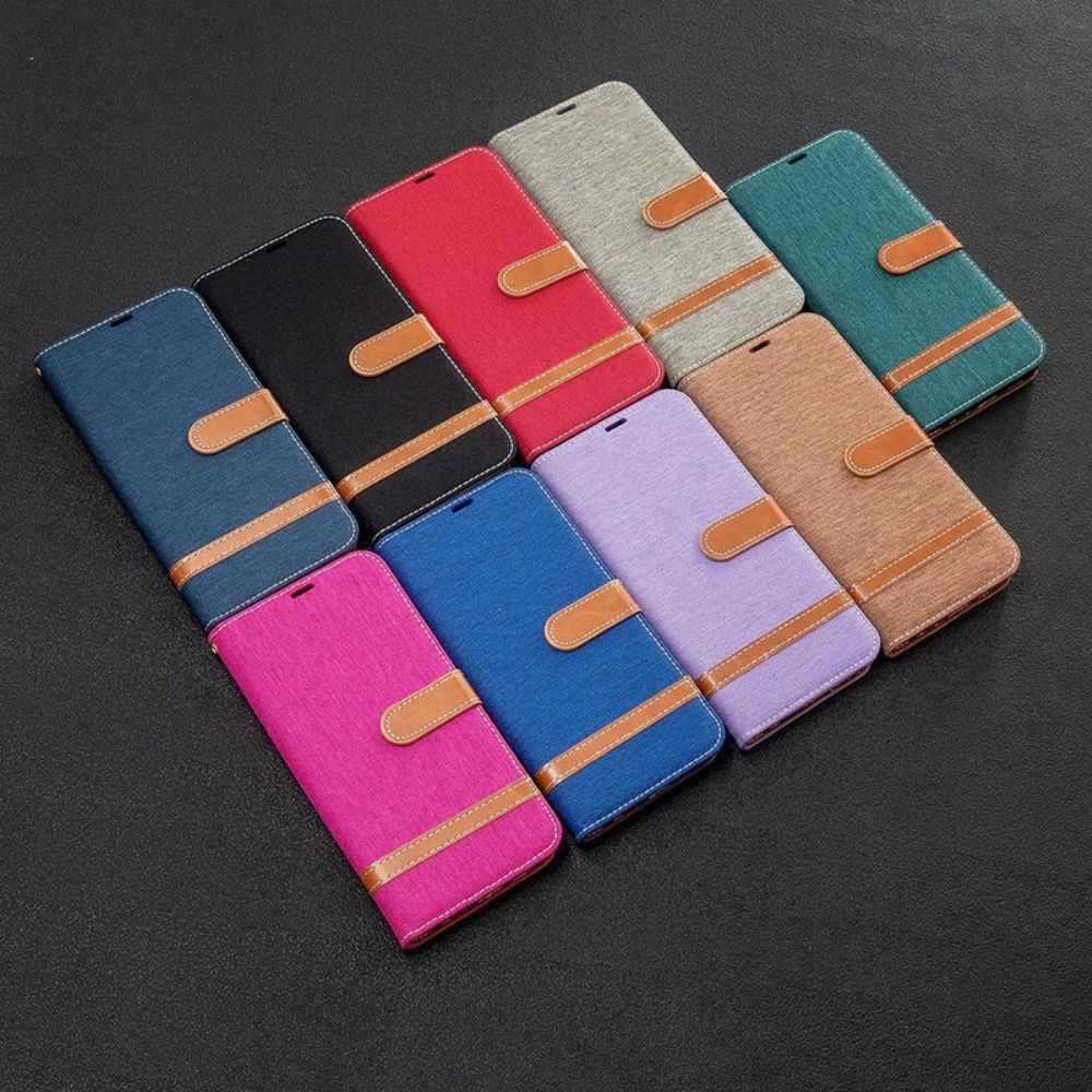 Folio-hoesje voor Xiaomi Redmi Note 8T Met Ketting Band Met Stof En Leereffect