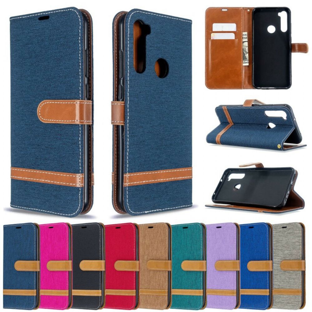 Folio-hoesje voor Xiaomi Redmi Note 8T Met Ketting Band Met Stof En Leereffect