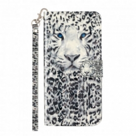 Folio-hoesje voor Xiaomi Redmi Note 8T Met Ketting Tiger Light Strap Spots