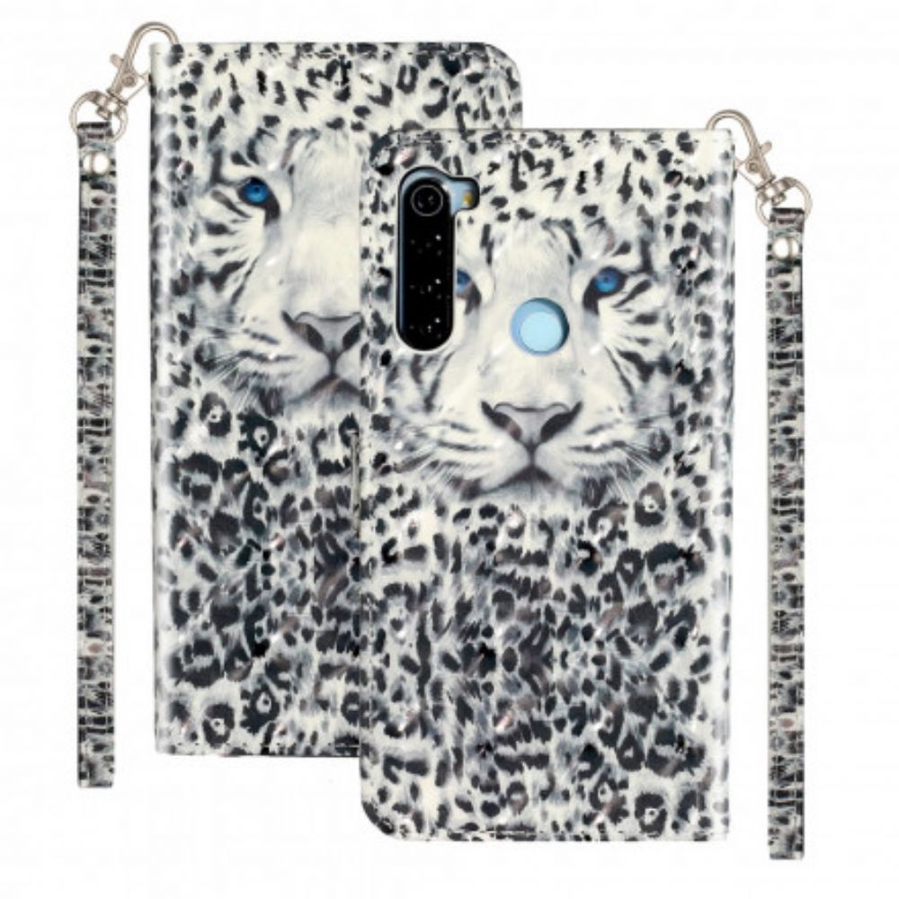 Folio-hoesje voor Xiaomi Redmi Note 8T Met Ketting Tiger Light Strap Spots