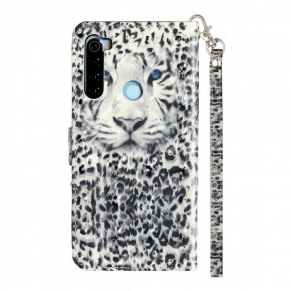 Folio-hoesje voor Xiaomi Redmi Note 8T Met Ketting Tiger Light Strap Spots