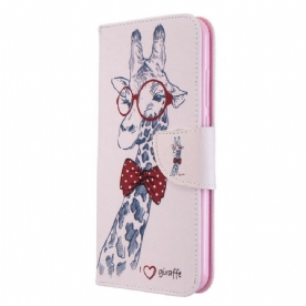 Folio-hoesje voor Xiaomi Redmi Note 8T Nerdy Giraf