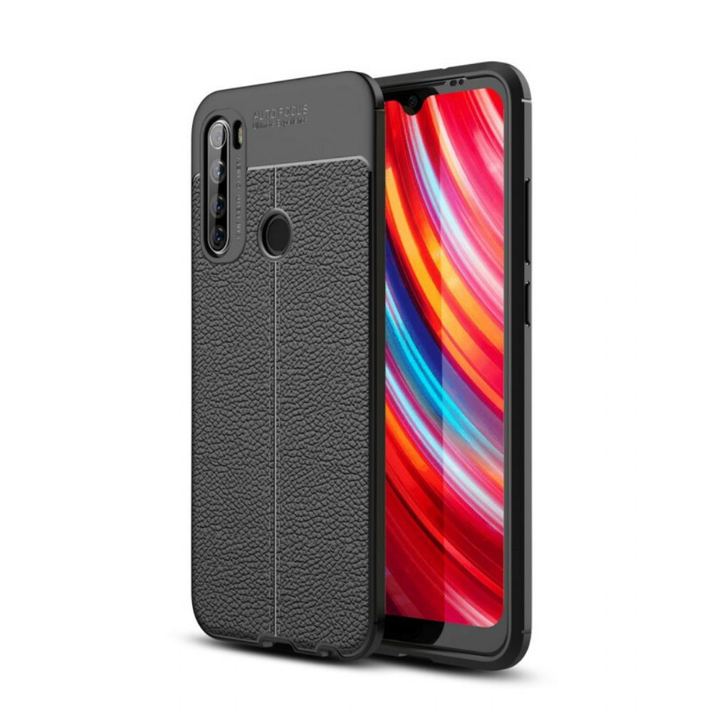 Hoesje voor Xiaomi Redmi Note 8T Dubbele Lijn Litchi Leder Effect