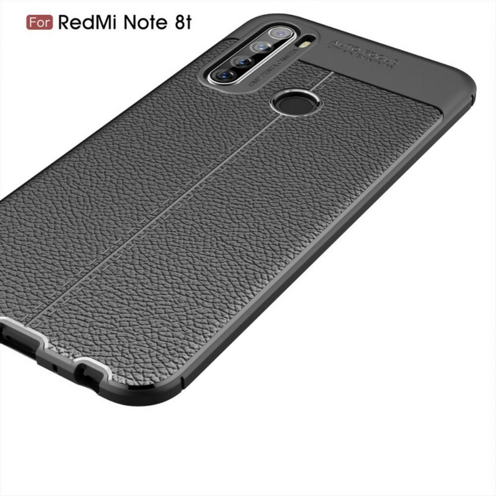 Hoesje voor Xiaomi Redmi Note 8T Dubbele Lijn Litchi Leder Effect