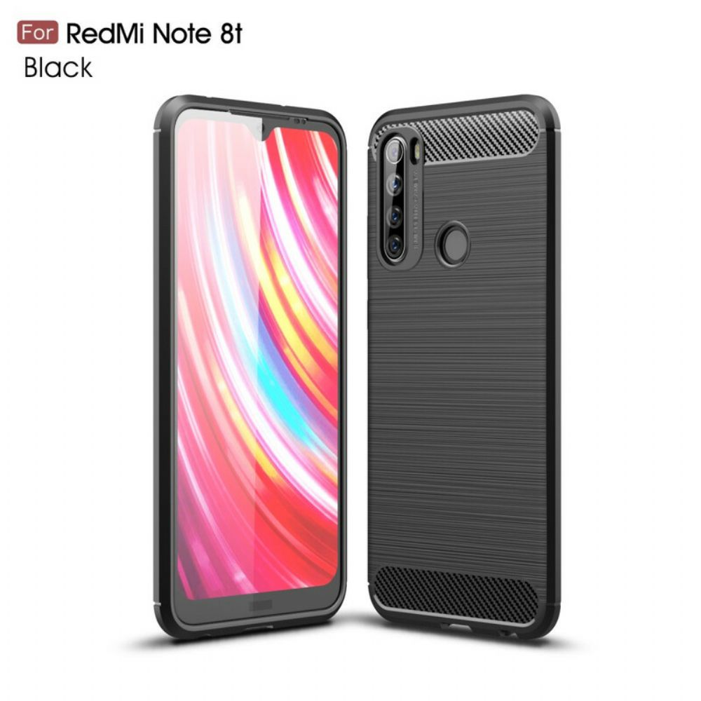 Hoesje voor Xiaomi Redmi Note 8T Geborstelde Koolstofvezel