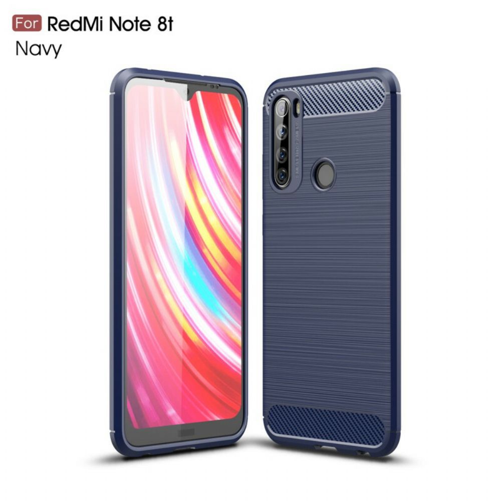 Hoesje voor Xiaomi Redmi Note 8T Geborstelde Koolstofvezel