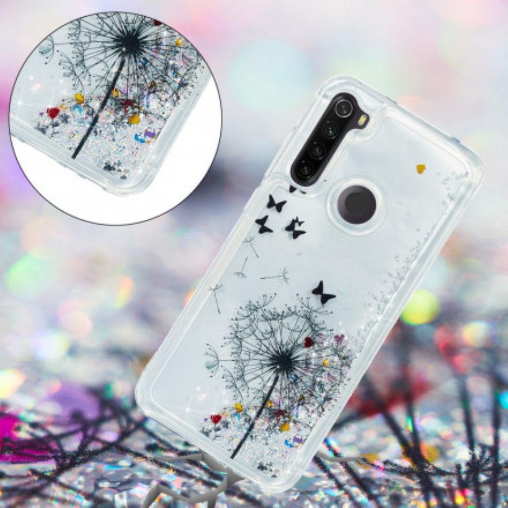 Hoesje voor Xiaomi Redmi Note 8T Glitter Paardebloemen