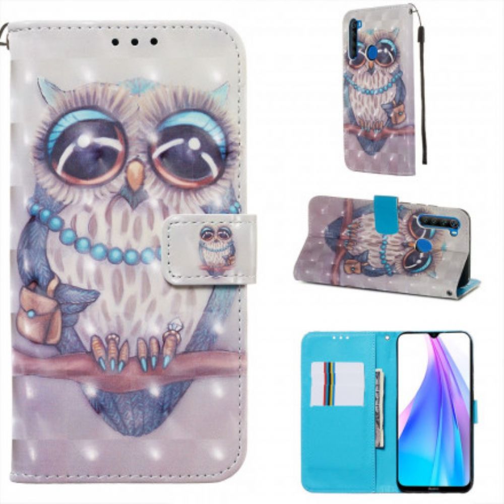 Leren Hoesje voor Xiaomi Redmi Note 8T Miss Uil