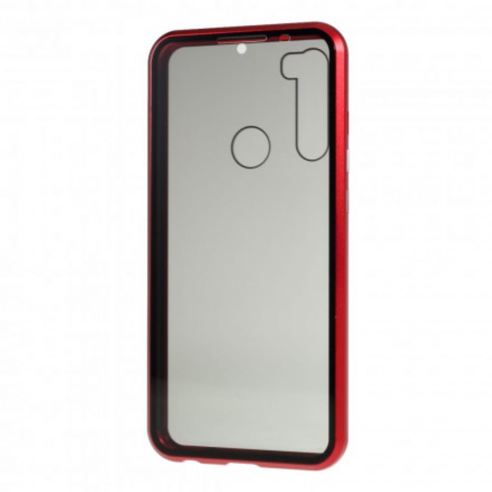 Telefoonhoesje voor Xiaomi Redmi Note 8T Voor- En Achterkant Van Gehard Glas En Metaal