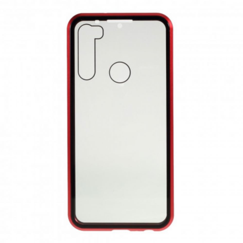 Telefoonhoesje voor Xiaomi Redmi Note 8T Voor- En Achterkant Van Gehard Glas En Metaal