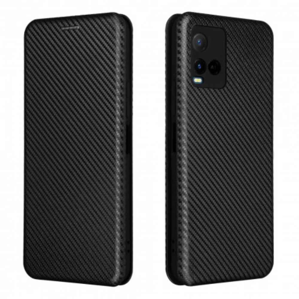 Bescherming Hoesje voor Vivo Y33s / Y21 / Y21s Folio-hoesje Gekleurde Carbon Silicone