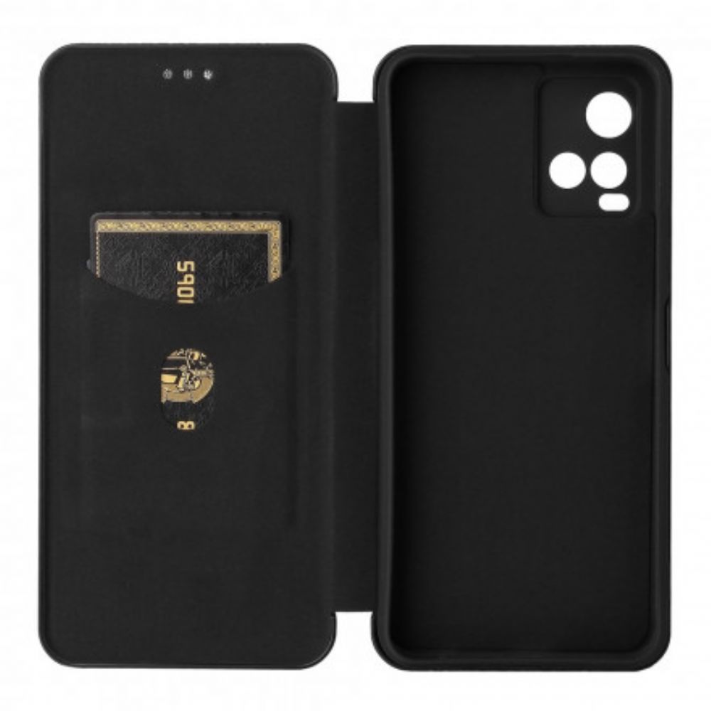 Bescherming Hoesje voor Vivo Y33s / Y21 / Y21s Folio-hoesje Gekleurde Carbon Silicone