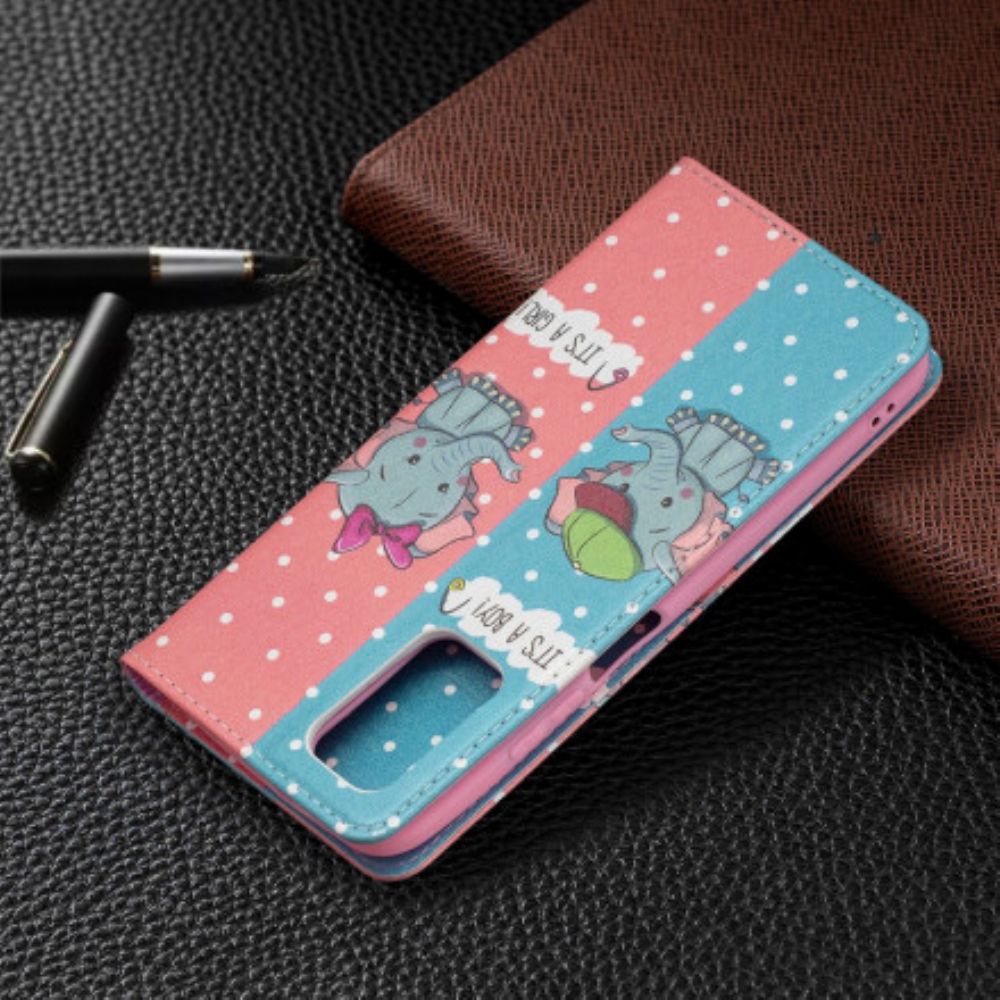 Bescherming Hoesje voor Poco M3 Folio-hoesje Babyolifanten