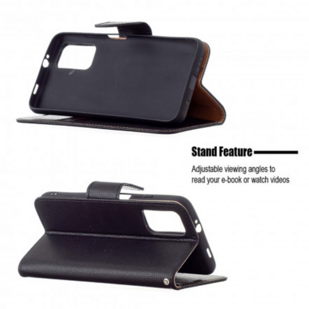 Folio-hoesje voor Poco M3 Flip Case Litchi Flap Schuin