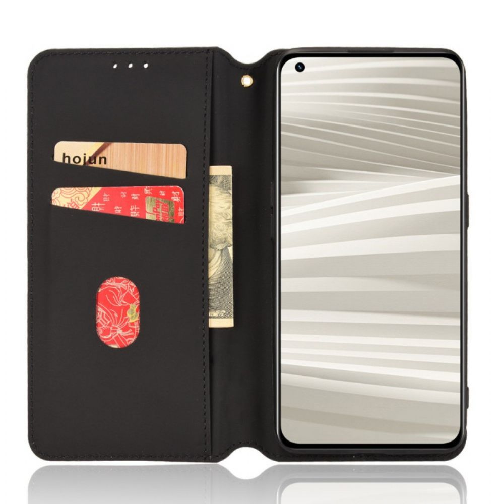 Bescherming Hoesje voor Realme GT2 Pro Folio-hoesje 3d-kubus Leereffect