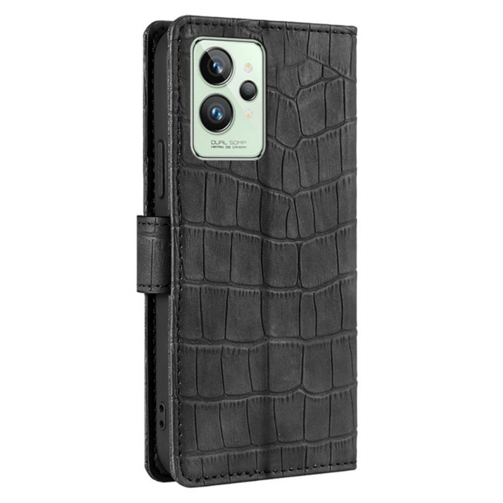 Leren Hoesje voor Realme GT2 Pro Krokodillenleereffect