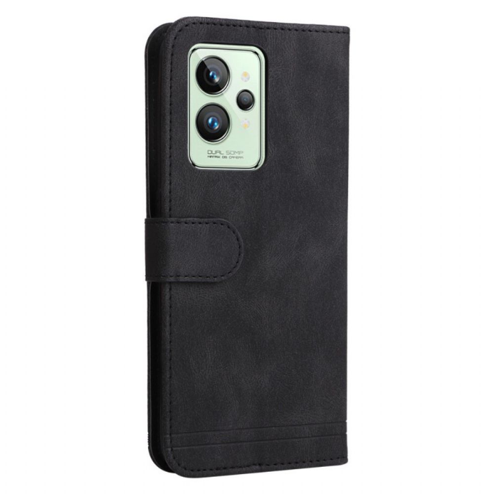 Leren Hoesje voor Realme GT2 Pro Lederen Stijl Met Decoratieve Klinknagel