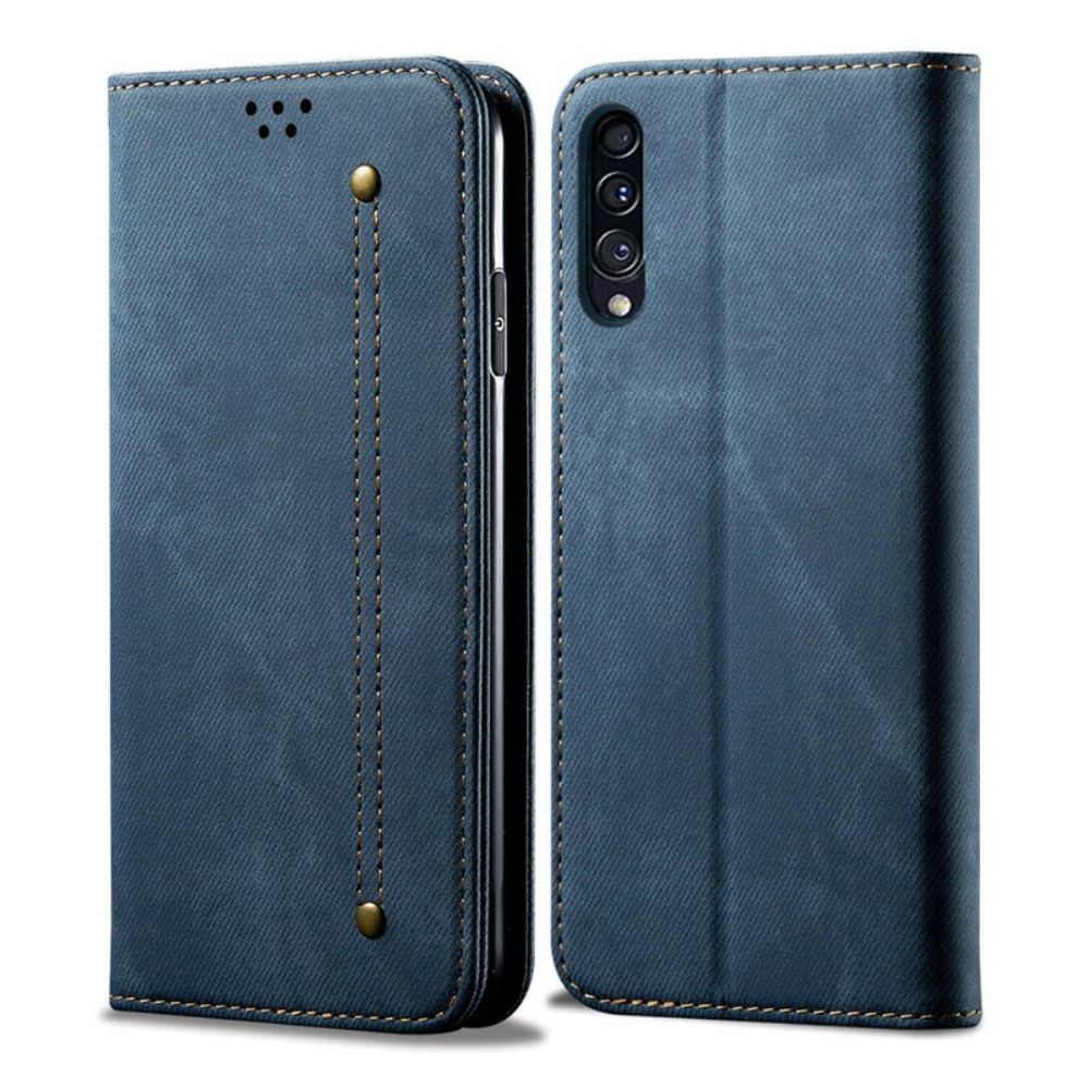 Bescherming Hoesje voor Samsung Galaxy A50 Folio-hoesje Denim Stof