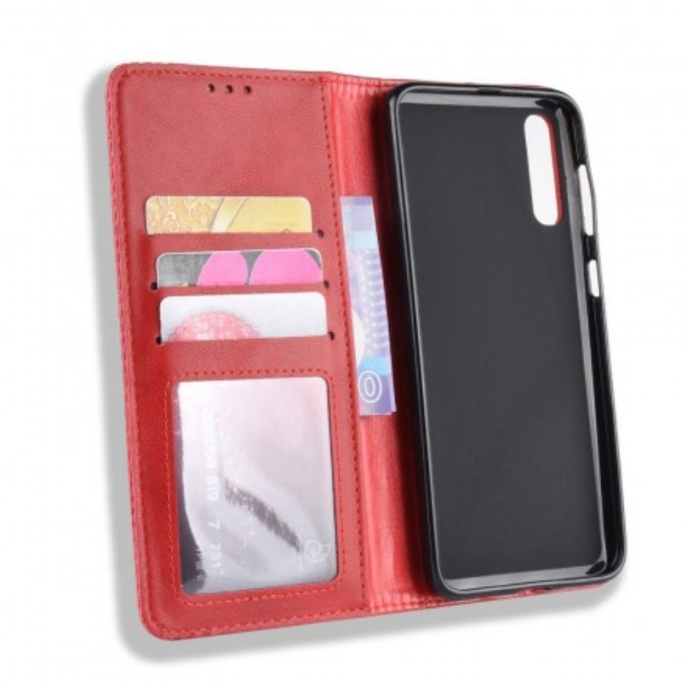 Bescherming Hoesje voor Samsung Galaxy A50 Folio-hoesje Vintage Gestileerd Leereffect