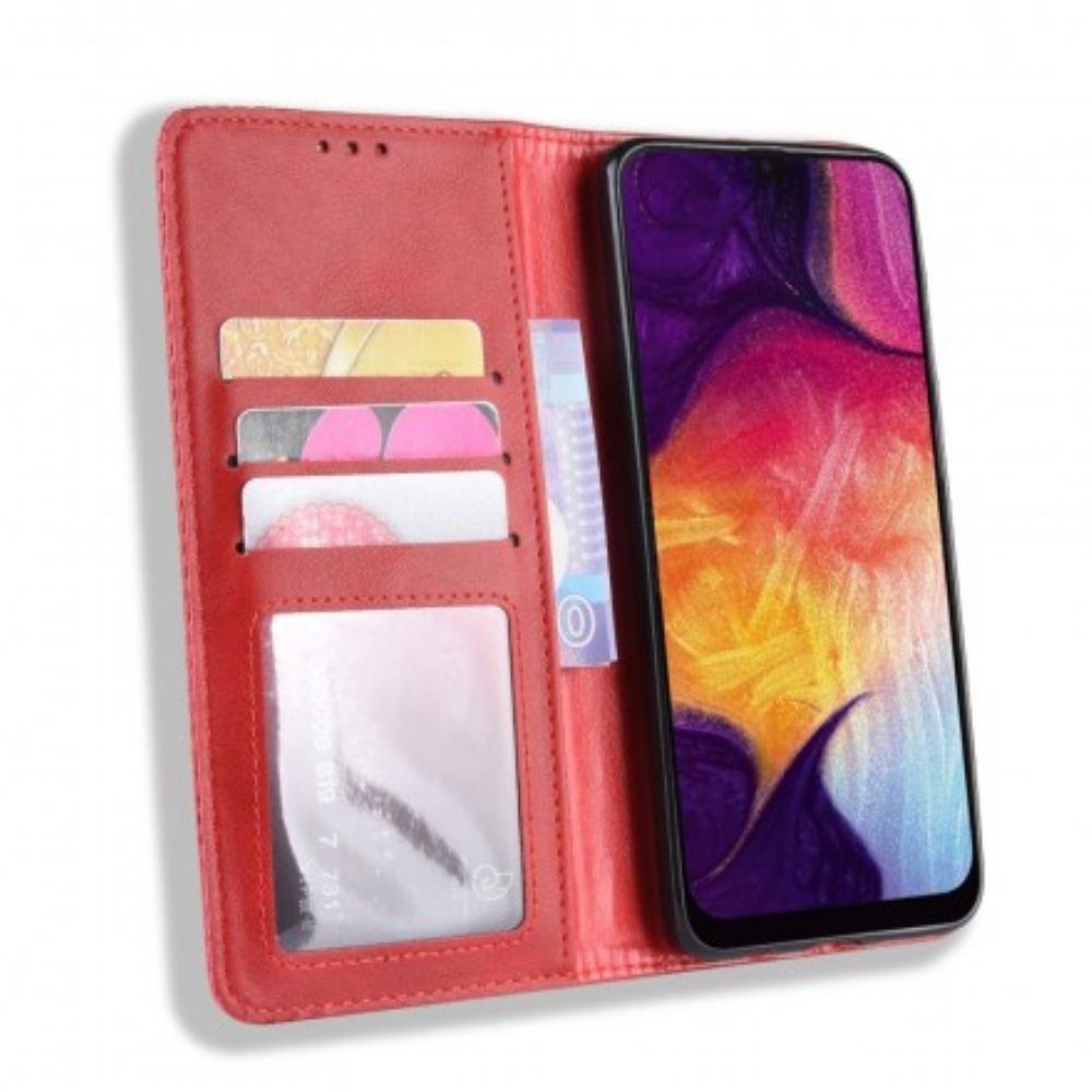 Bescherming Hoesje voor Samsung Galaxy A50 Folio-hoesje Vintage Gestileerd Leereffect