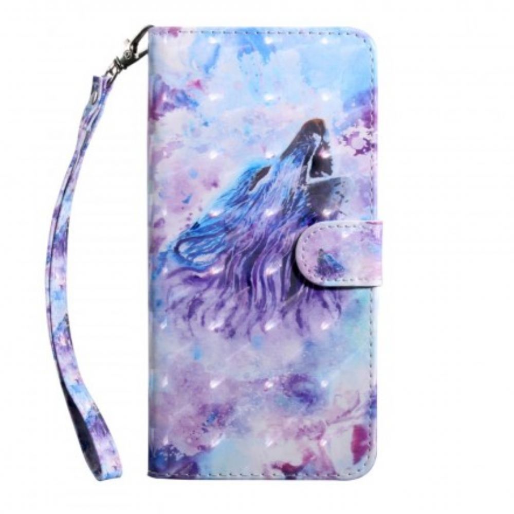 Folio-hoesje voor Samsung Galaxy A50 Aquarel Wolf