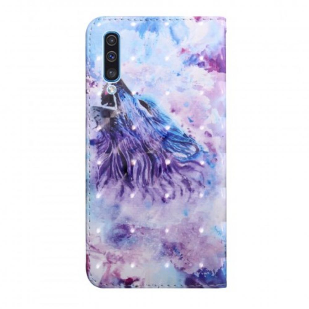 Folio-hoesje voor Samsung Galaxy A50 Aquarel Wolf