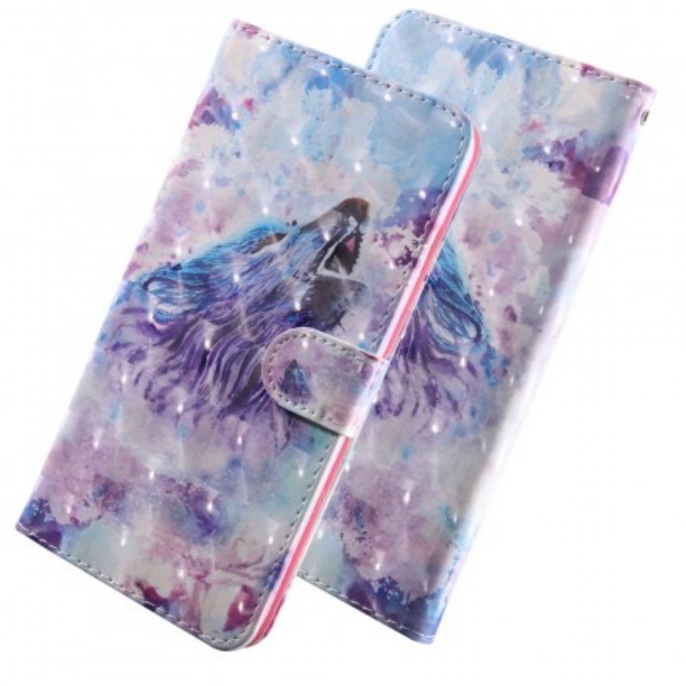 Folio-hoesje voor Samsung Galaxy A50 Aquarel Wolf