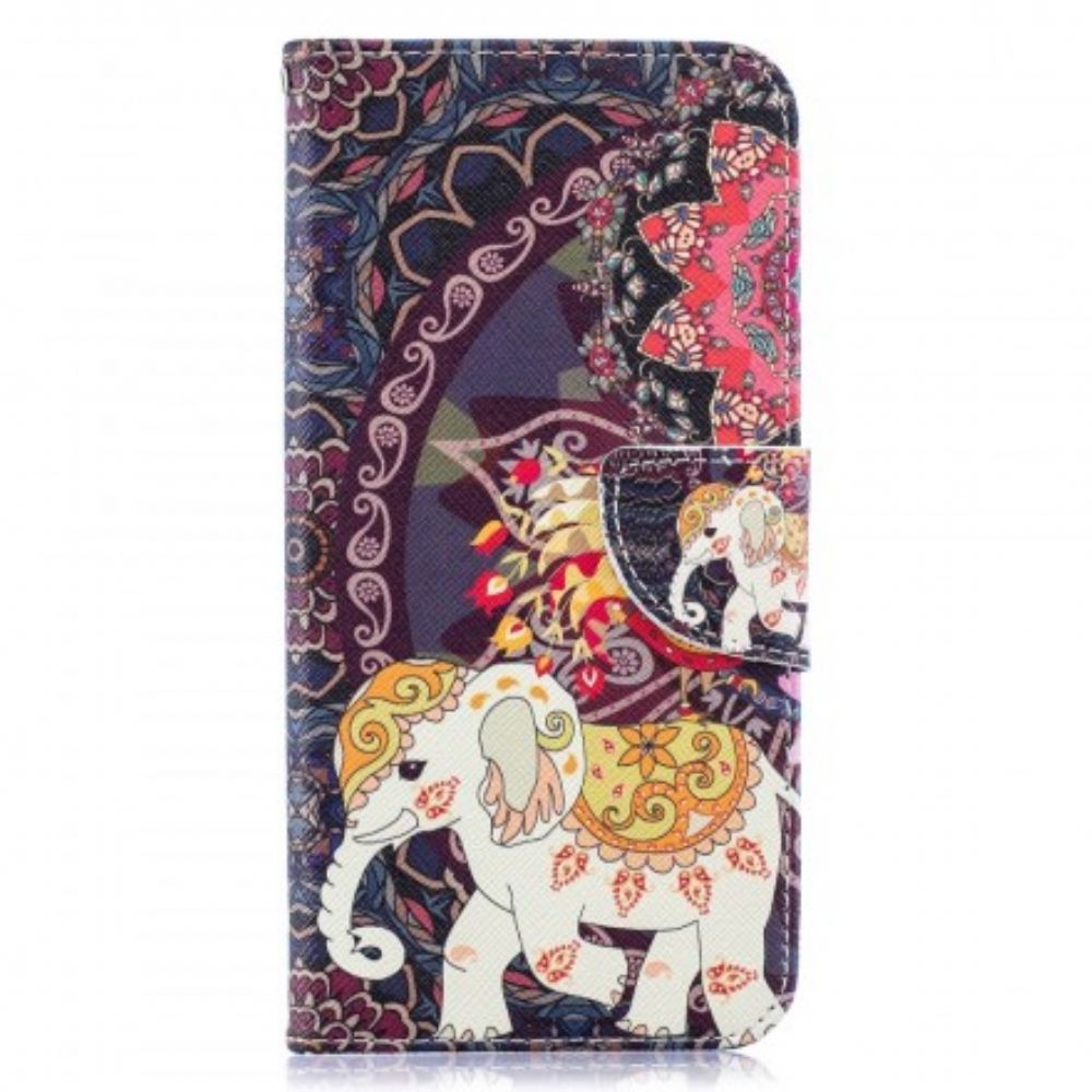 Folio-hoesje voor Samsung Galaxy A50 Etnische Olifantenmandala